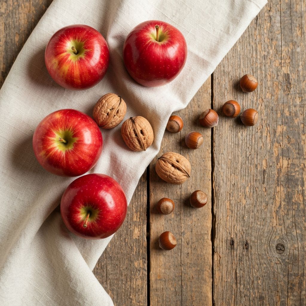 Fresh apples and nuts